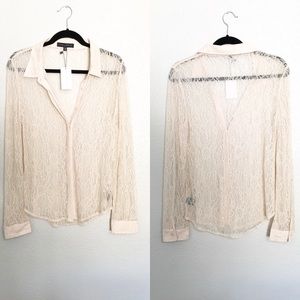 Sanctuary | NWT Lace Button Down Blouse